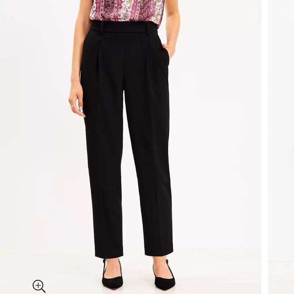 Loft Black Pull On Taper Pants Career Business size XS - Picture 10 of 11